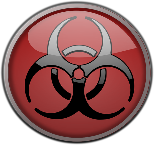 Vektor grafis Biohazard terukir simbol