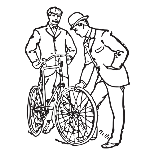 Doi bărbaţi şi o bicicletă