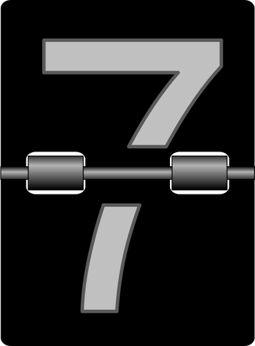Mechanical alarm clock number seven tile vector illustration