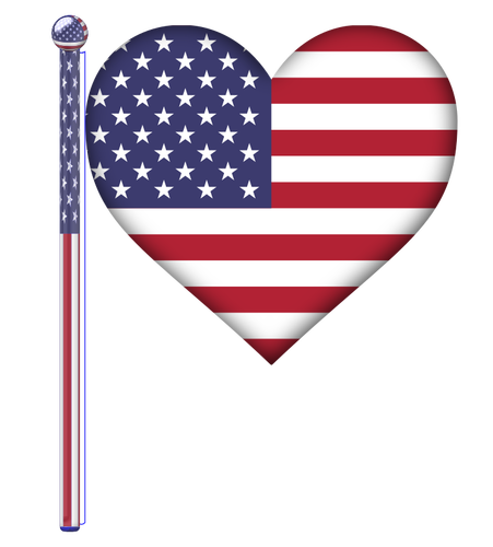 USA heart flag