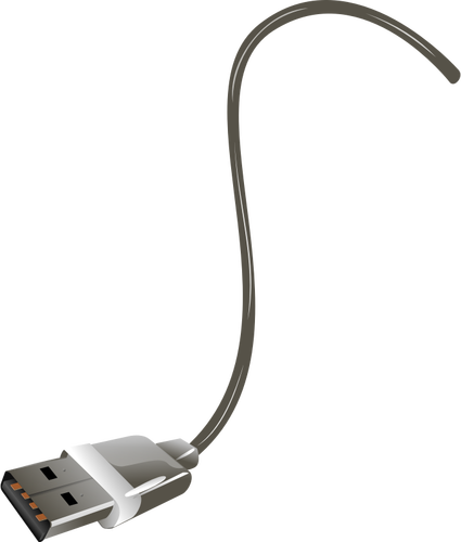 Ilustrasi vektor akhir kabel USB