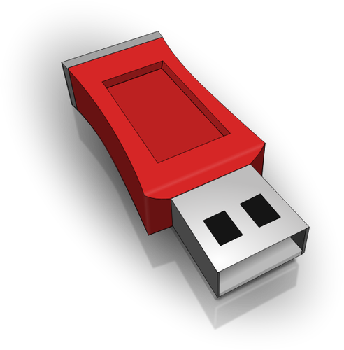 Трехмерный вектор, рисунок красный USB флешки