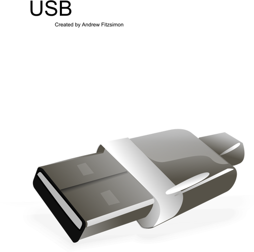 Grayscale USB plug vector imagine