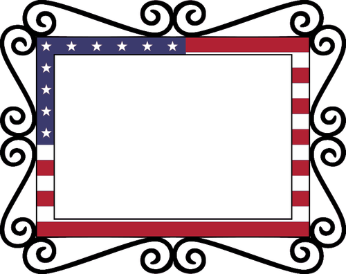 Vintage frame with American flag