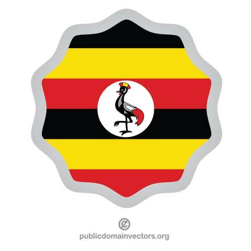 国旗的乌干达圆形贴纸