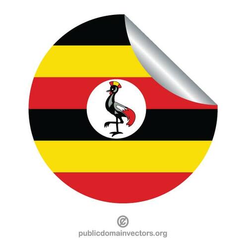 Aufkleber mit Flagge von Uganda