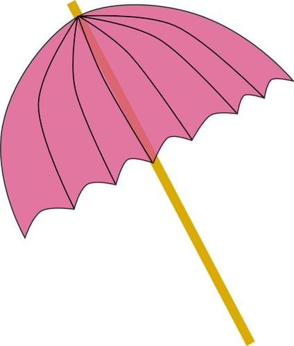 夏季粉红色的雨伞矢量图