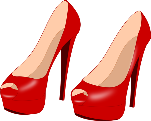 Glossy red stilettos