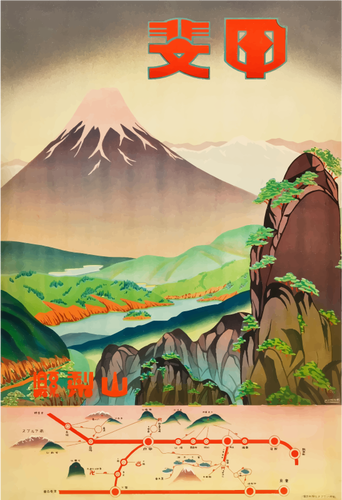 Vintage poster for promotion of Japan