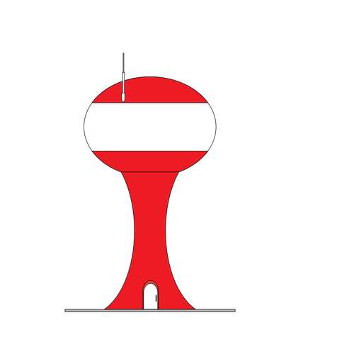 Rote und weiße Vektor-ClipArt-Grafik eines Leuchtturms