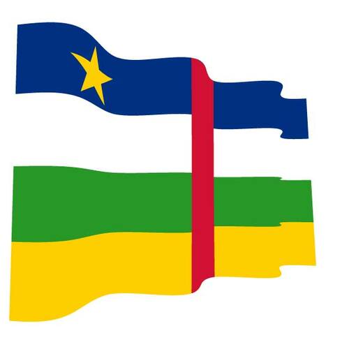 Ondulado bandera de República Centroafricana