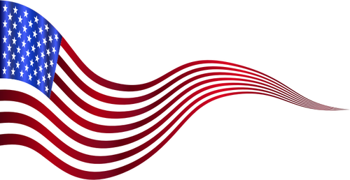 Aaltoileva Yhdysvaltain lipun banneri ClipArt