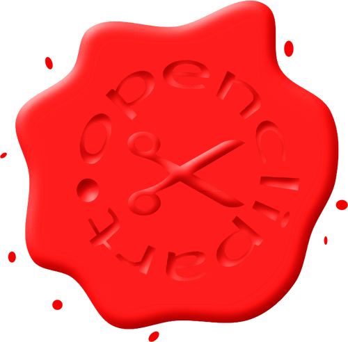 Image de sceau de cire rouge