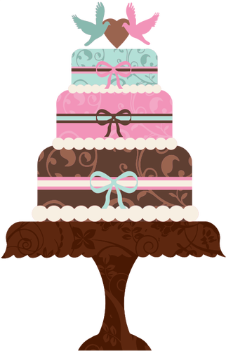 Ilustração de bolo de casamento