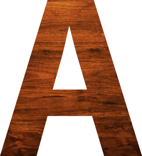 Wood texture alphabet A