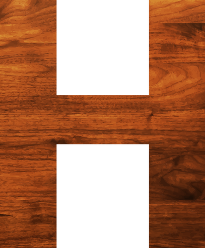 Wood texture alphabet H
