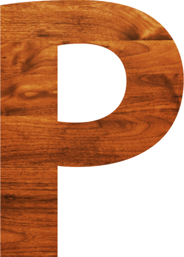 Holzstruktur Alphabet P