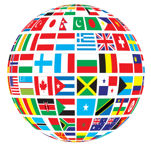 Flaggen der Welt-Globus