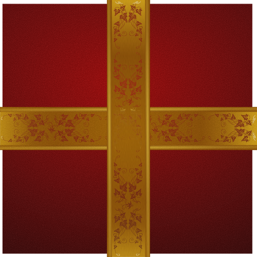 装飾のゴールド リボン ベクトル イメージとクリスマスのギフト ボックス