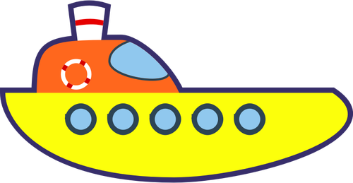 Dessin de bateau jaune cartoon vectoriel