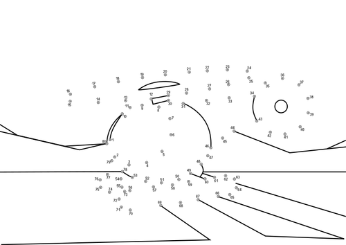 Helicopter connect the dots vector drawing