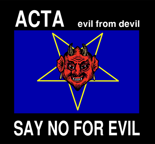 ACTA zła wektor znak