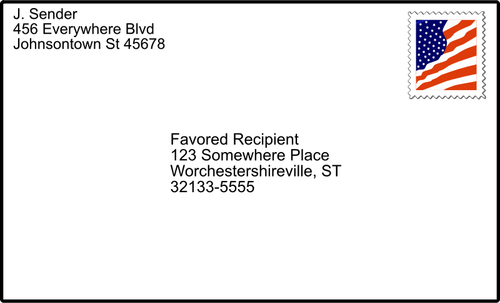 Clipart vetorial de envelope endereçado