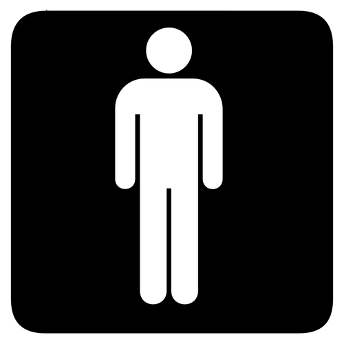 Мужской туалет квадратный знак векторное изображение