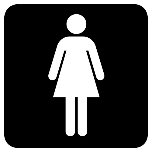 Signe carrés de toilettes féminines vector image