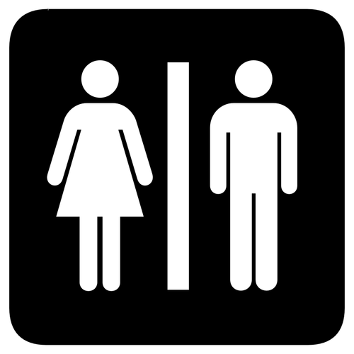 Mężczyzna i kobieta toilete rysunek wektor