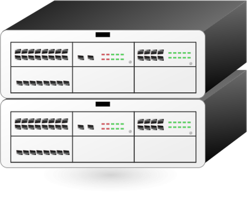 Alcatel stacked servers vector drawing