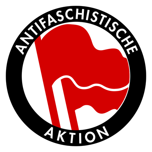 Red and black antifascist clip art