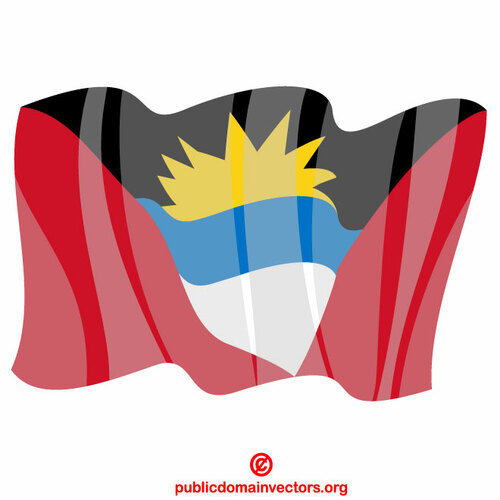 Antigua og Barbuda vifter med flagg