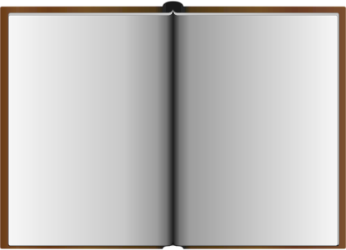 Vektorigrafiikka avatusta ruskeasta kirjasta