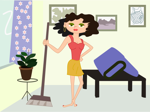 Apartament curăţare desen animat imagine