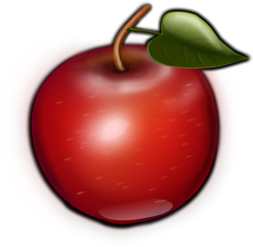 Grafika wektorowa brązowy wskazówka i green leaf apple