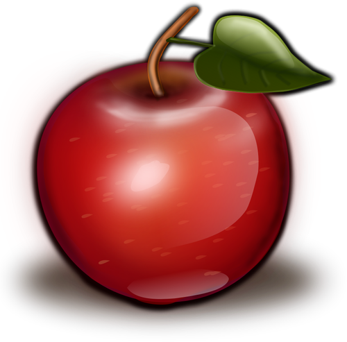 Clip-art vector de maçã manchada de vermelho brilhante