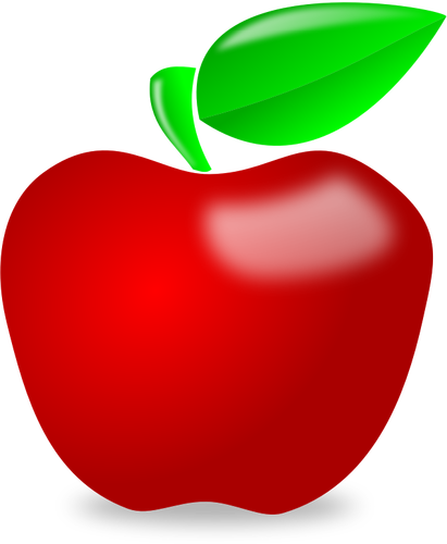 בתמונה וקטורית תפוח אדום ומבריק ספוט