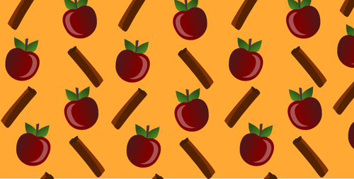 Vektorbild av äpple och kanel mönster