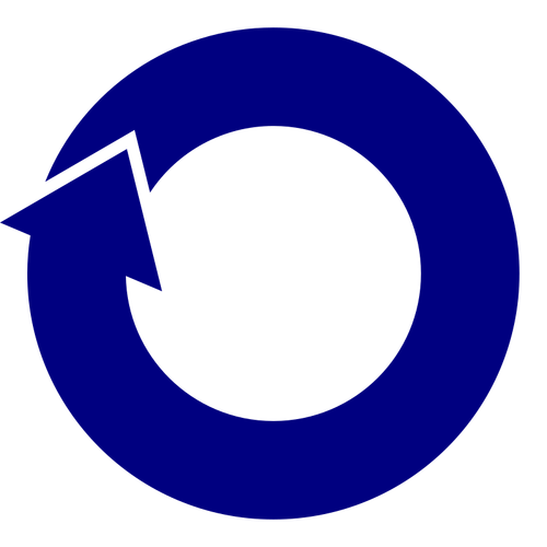 Flèche cercle bleu