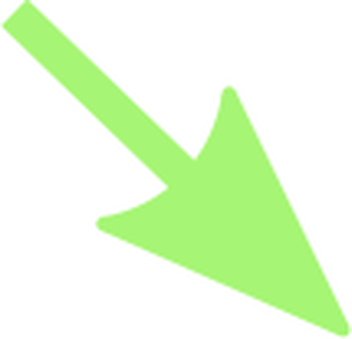 Vektor ilustrasi warna panah hijau dengan cahaya keburaman