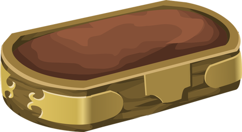 Vector afbeelding van bruin grond container met gouden decoratie