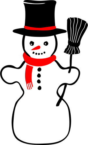 वेक्टर छवि नाला के साथ रेट्रो snowman का