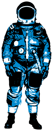 ブルーの宇宙服のベクトル画像の宇宙飛行士