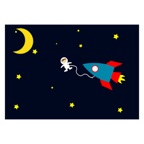 Astronaut op ruimtegang cartoon vector afbeelding