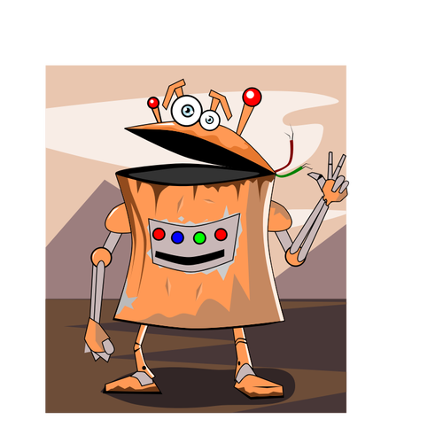 Rusty robot vector illustration