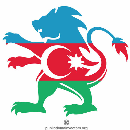 Vlag van Azerbeidzjan heraldische leeuw