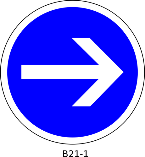 Right direction only traffic order sign vector clip art