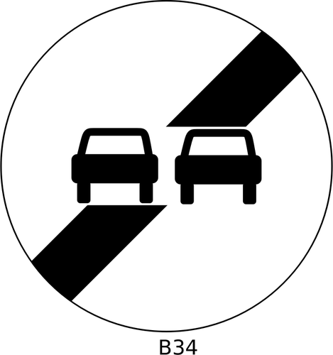Fine del sorpasso divieto traffico ordine illustrazione vettoriale