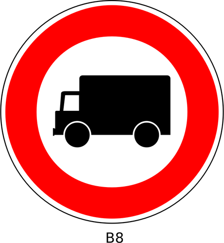 האיור וקטורית סימן סדר אין תנועה משאיות